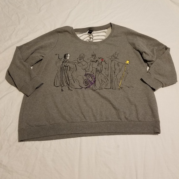 Torrid Sweaters - Torrid 5X Disney Villains Gray Sweatshirt